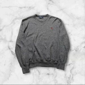 Polo Ralph Lauren Sweater Adult Medium Grey Long Sleeve logo